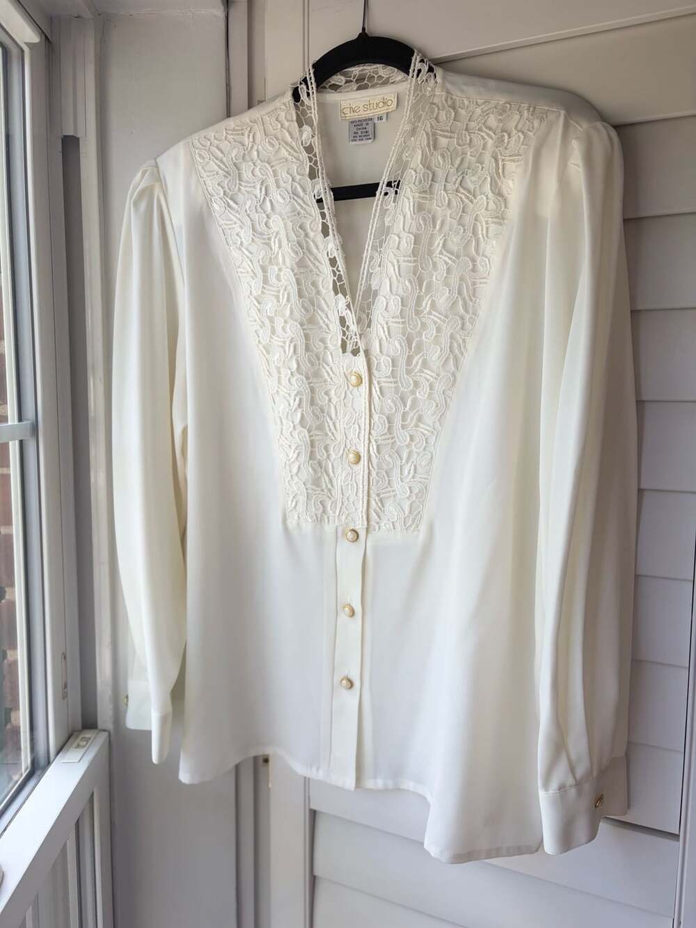 80s Sheer Lace Long Sleeve Blouse Old Money Editorialist Equestrian Chic
